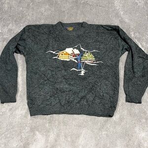 Serge Saint Yves Sport Vintage Knit Sweater – XL / TG – Green Chalet Scene